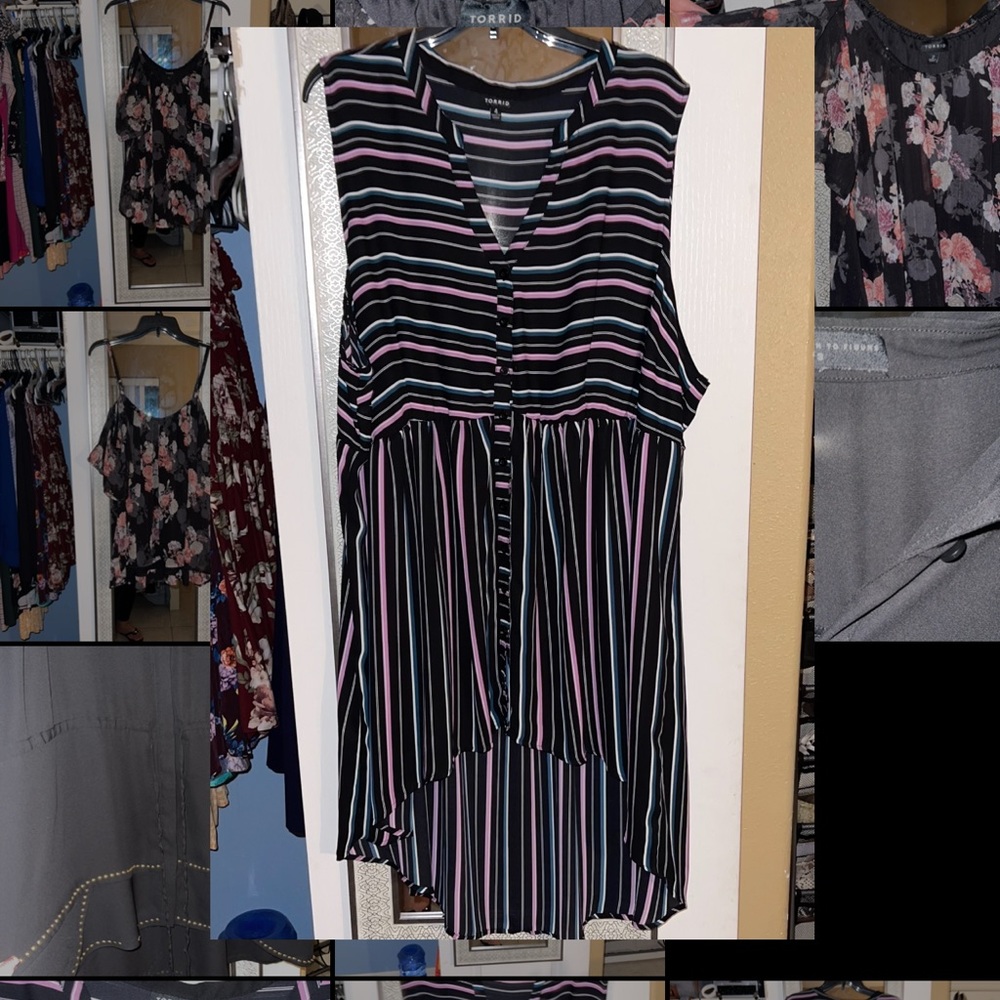Torrid High Low Stripped Top
